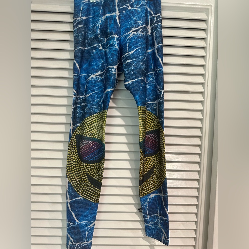 Pre loved Terez emoji leggings blue